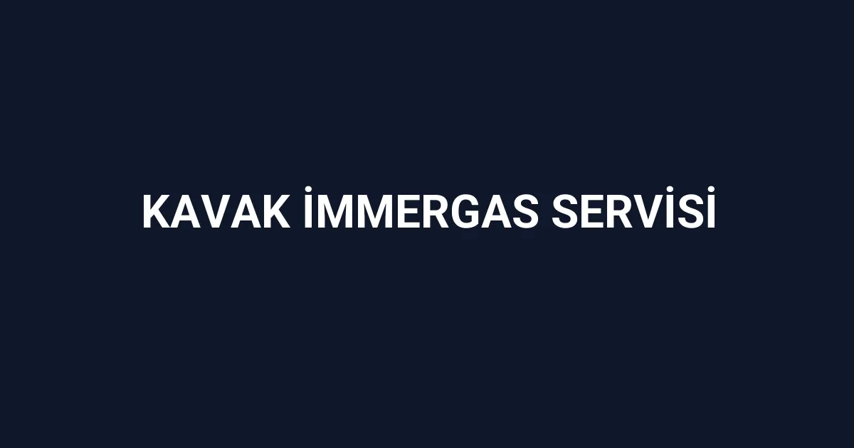 Kavak İmmergas Servisi